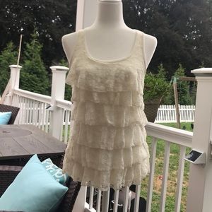 Forever 21 Lace and Mesh Racerback Tank